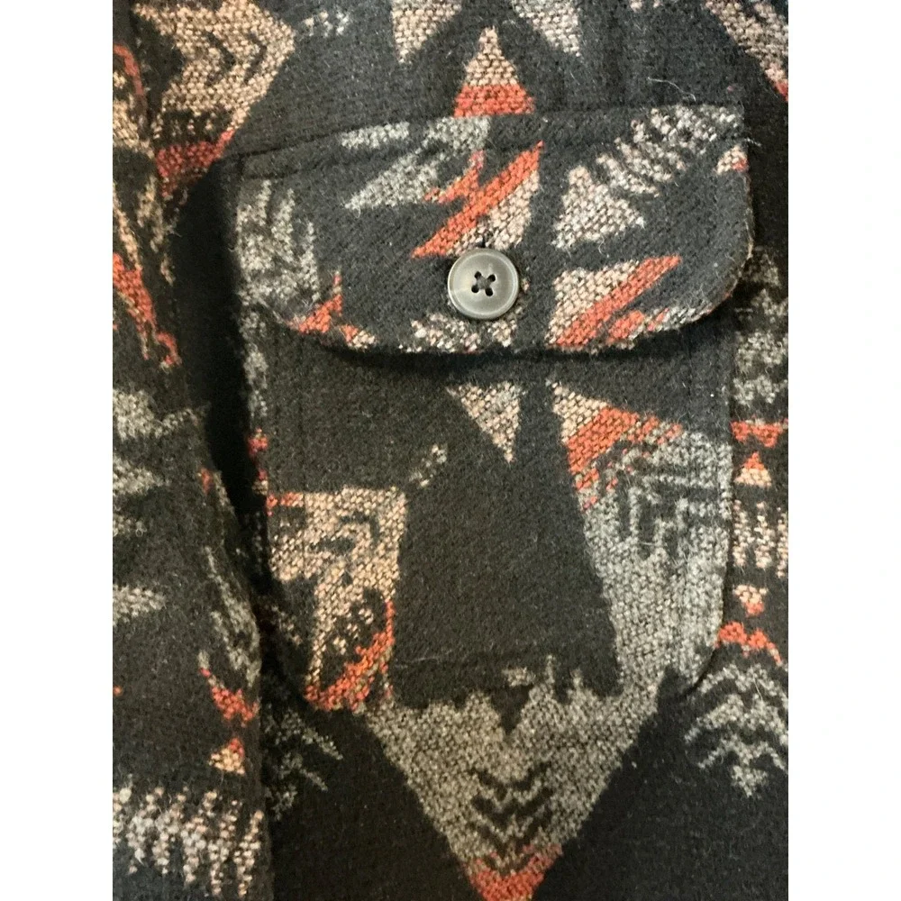 Jachs Flannel Aztec Southwest Sherpa Lined Wool Blend Flannel Men Size M